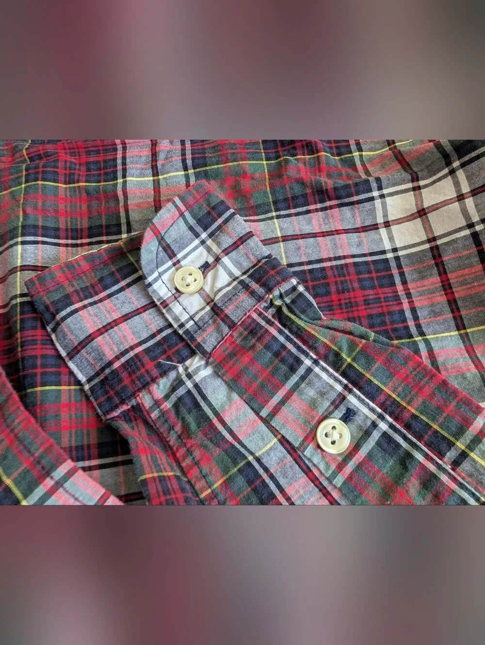 8-10Y Ralph Lauren Red and Green Plaid Button-Up Shirt